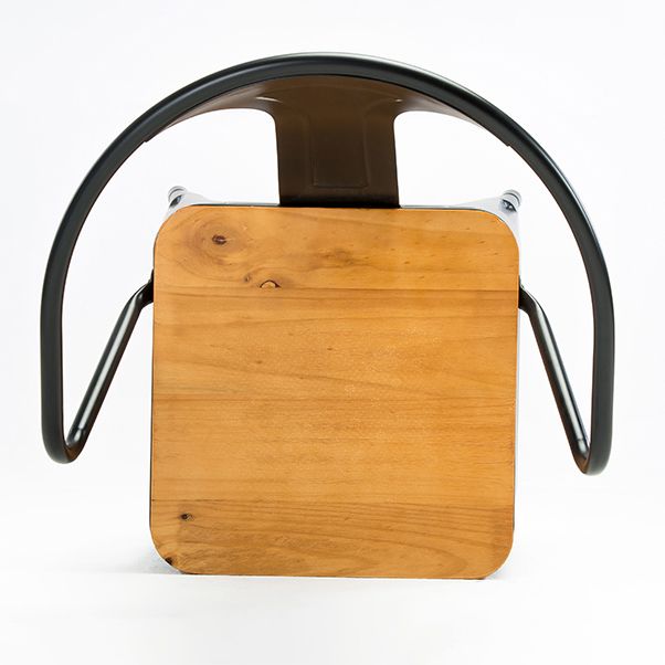 Industrial Metal Dining Chair Open Back Dining Side Furniture in Matte Finish for Indoor