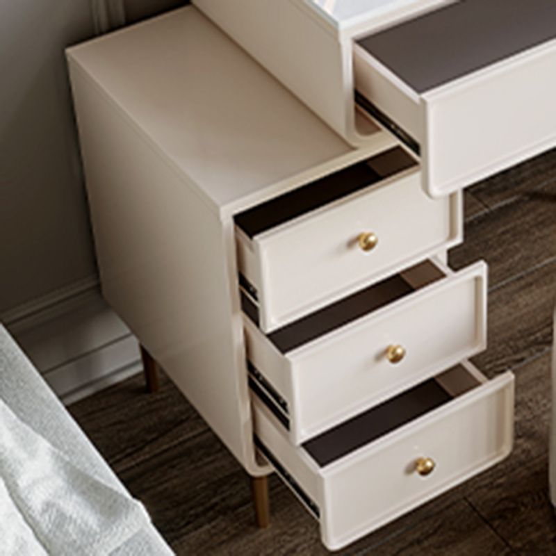 Luxurious Vanity Makeup Dressing Table Solid Wood Dresser with Metal Legs