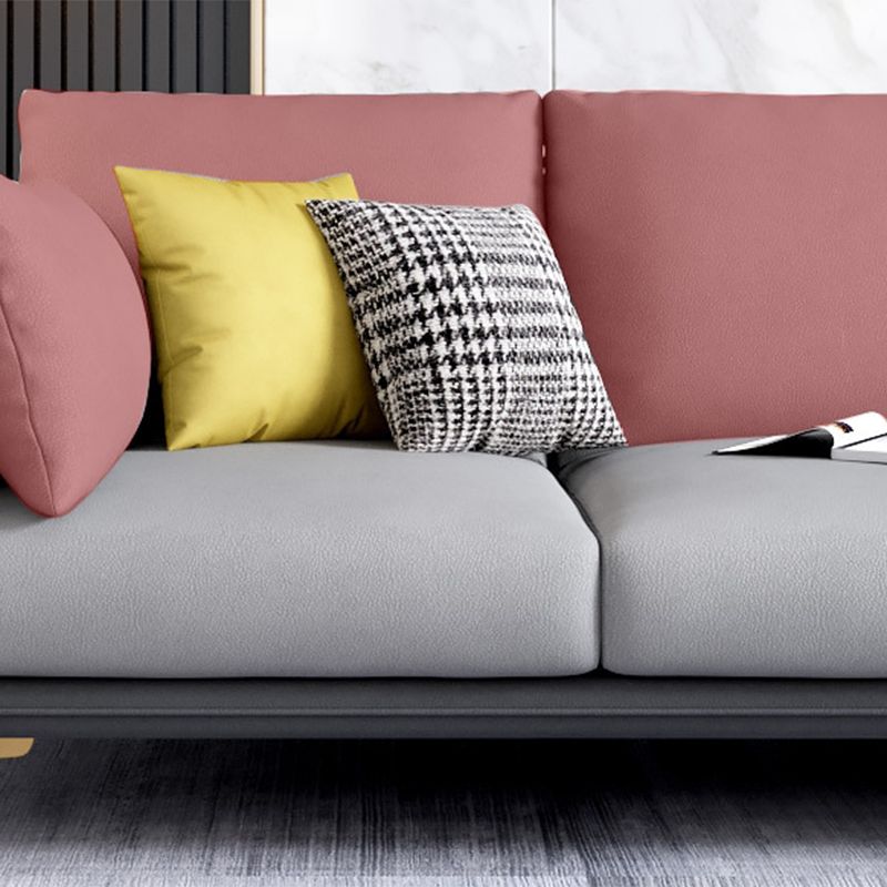 Nordic Square Arm Faux Leather Living Room Pillows Sofa Chaise