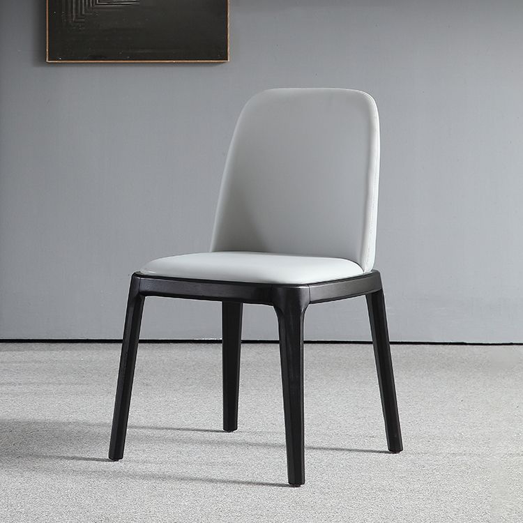 Chaise de salle à manger industrielle en bois, chaises sans accoudoirs en Faux cuir pour usage domestique