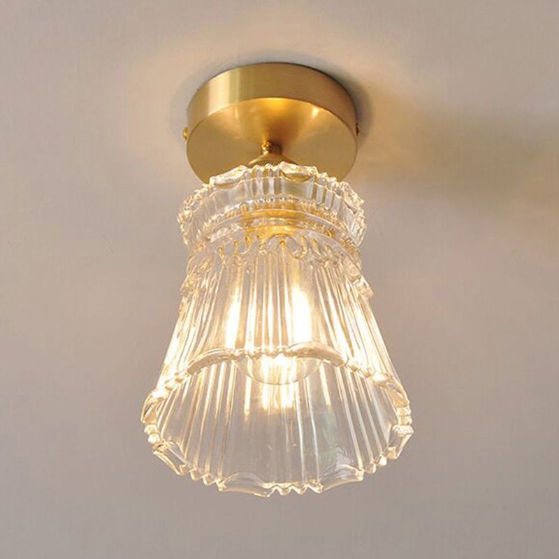 Glass Shaded Semi Flush Mount Light Modern Style Ceiling Flush Mount