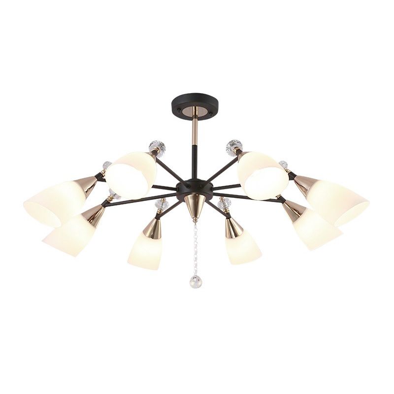 Metaal sputnik kroonluchter verlichtingsarmatuur moderne stijl hangende lamp in het zwart