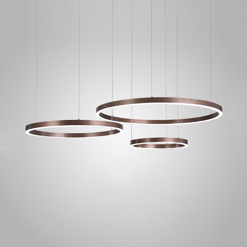 Luz de techo colgante moderna de 1/3 de luz con tono acrílico Café de araña redonda colgante en luz cálida/blanca