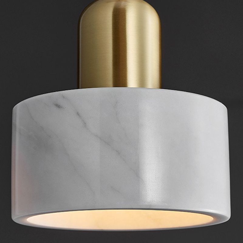 Modern Metal Wall Light Gold 6" Wide Wall Sconce with Marble for Bedroom