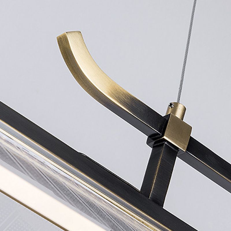 Single Modernism Golden Ceiling Light Acrylic Unique Kitchen Island Lighting