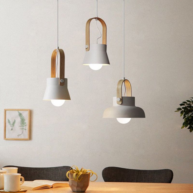 Wooden Handle Pendant Ceiling Light Simplicity Pendant Lighting Fixture for Dinning Room