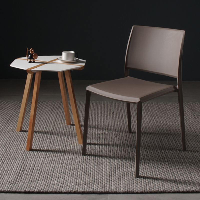 Contemporary Style Dining Chairs Plastic Armless Side Chair for Kitchen
