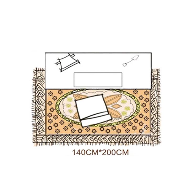 White Tone Victorian Area Carpet Polyester Floral Printed Indoor Rug Anti-Slip Backing Carpet for Living Room