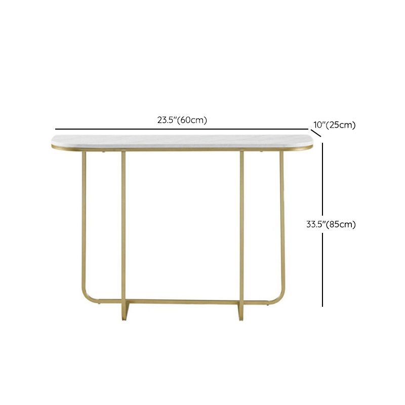 Marble Half Moon Console Table Modern 1-shelf Accent Table for Hall