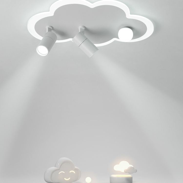 Projecteur LED encastré en fer en forme de nuage, plafonnier moderne à 3 lumières pour chambre à coucher