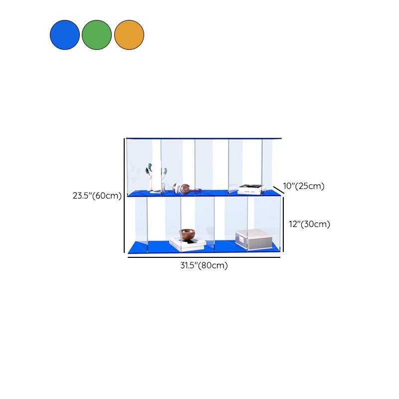 Contemporary Open Back Vertical Bookcase Acrylic Bookshelf with Shelves