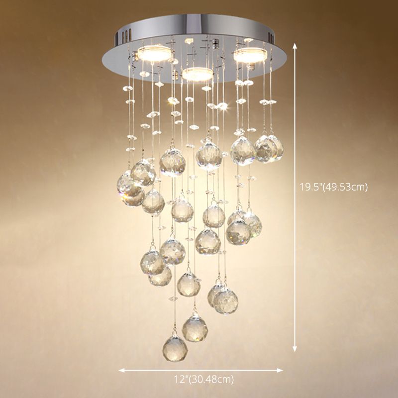 Droplet Hanging Light Fixtures Modern Simplicity Stainless Steel Ceiling Pendant for Stairwell