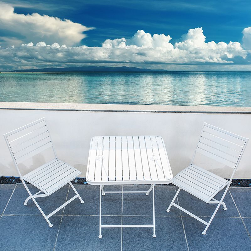 Modern 1/3 Pieces Metal Picnic Table Reclaimed Wood Picnic Table Set