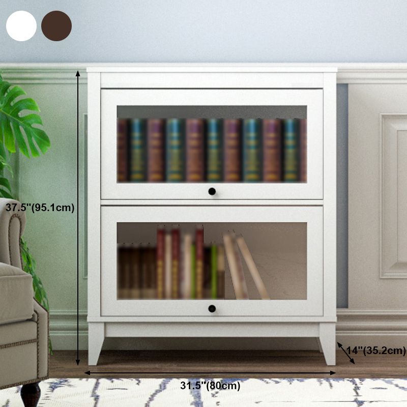 Manufactured Wood Standard Bookcase Vertical Bookcase with Glass Doors