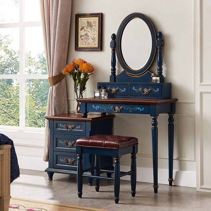 Victorian Makeup Vanity Table with Stool Dresser With Storage Drawers for Bedroom