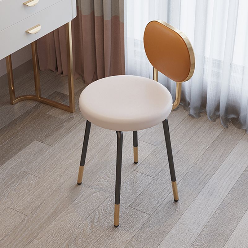 Luxurious Upholstered Armless Chair Open Back Side Leather Chair with Metal Base