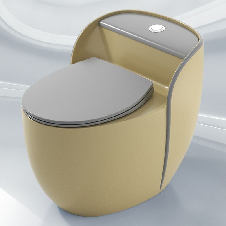 Modern One Piece Round Flush Toilet Floor Mounted Porcelain Toilet Bowl