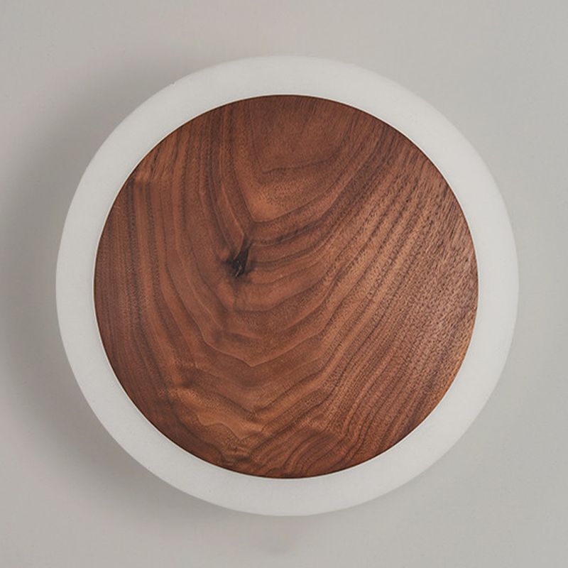 Geometric Shape Wood Wall Light Fixture Modern Style Wall Lamp for Living Room
