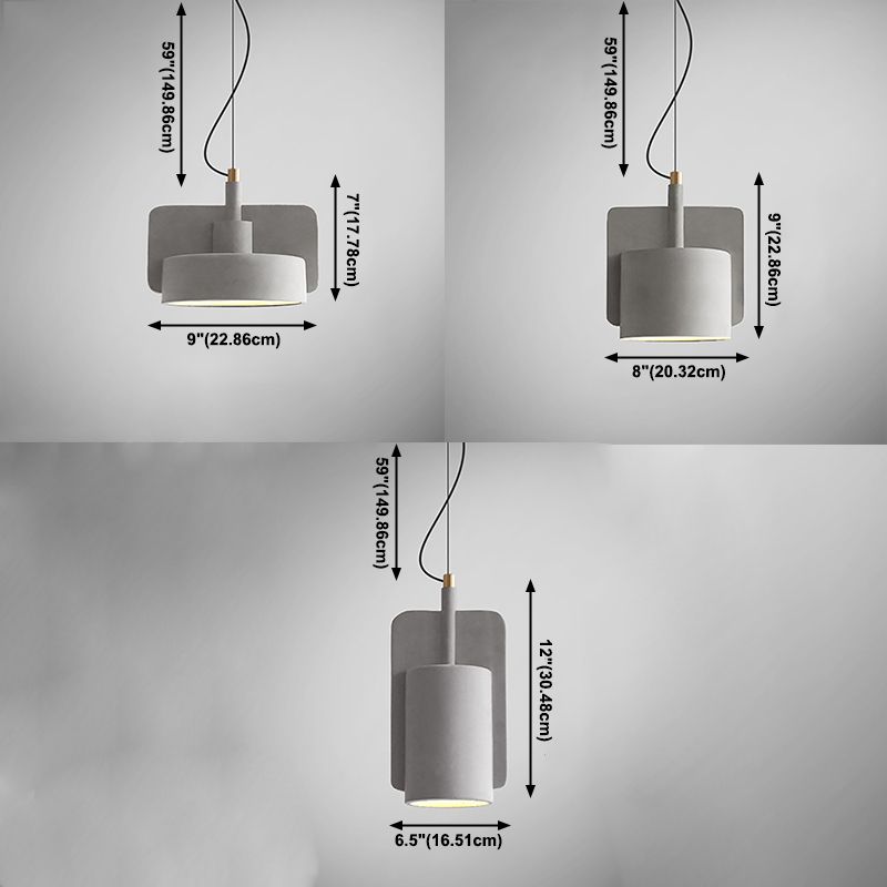 Lámpara colgante de cemento creativo Luz colgante de simplicidad moderna para sala de estar