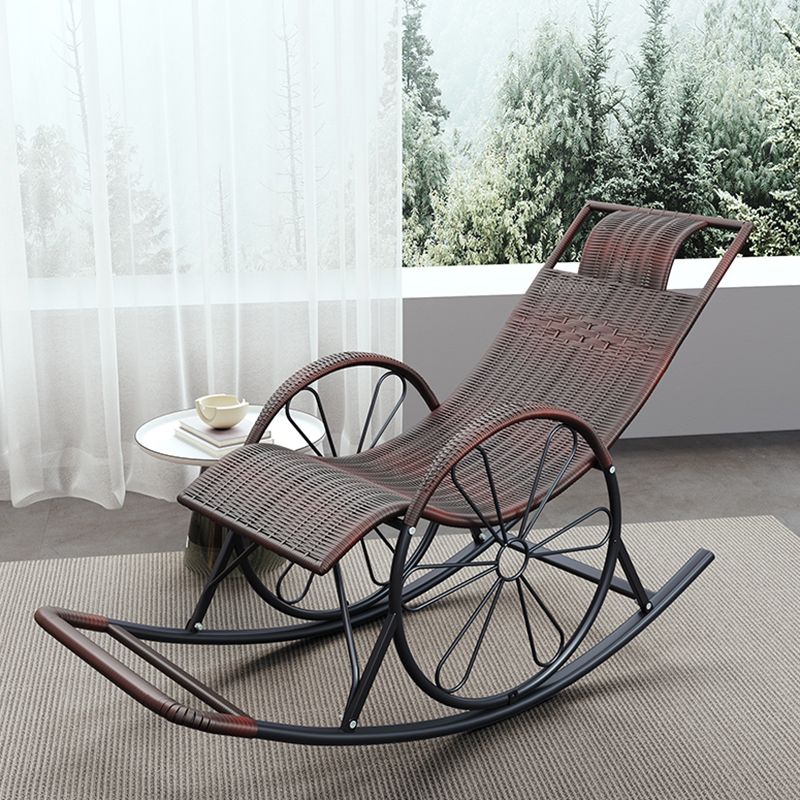 Modern Wicker Rocking Chair Reclining Rocker Chair for Living Room