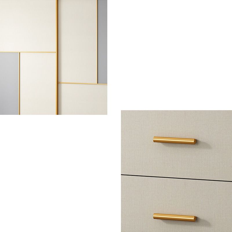 Bedroom Sliding Doors Storage Cabinet Coastal Style Wooden Wardrobe