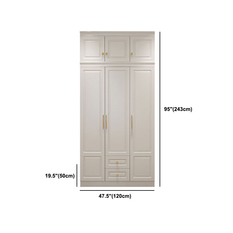 Modern Style Wooden Wardrobe White Colour Soft Close Drawer Wardrobe Closet