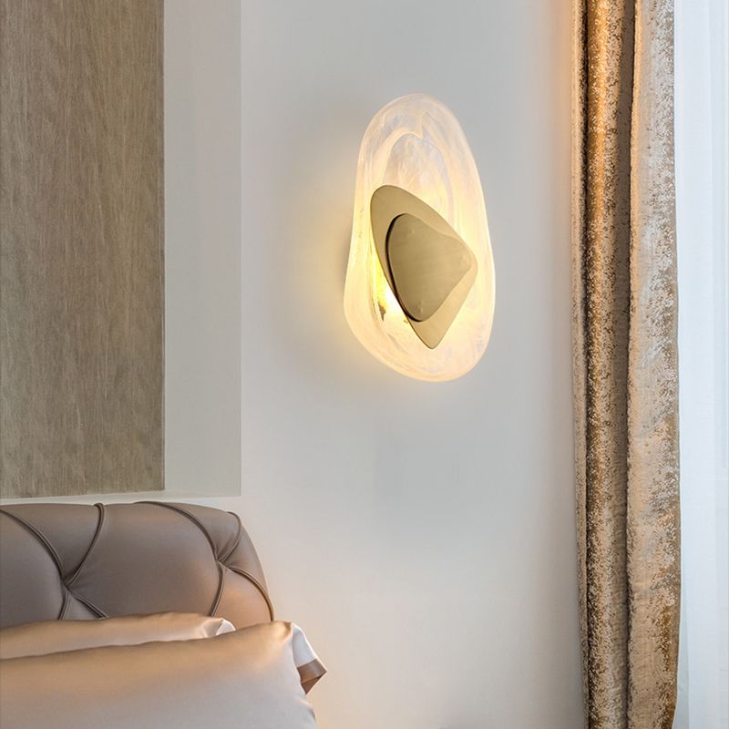 Unique Shape Glass Wall Light Modern Style 1 Light Wall Light Sconce
