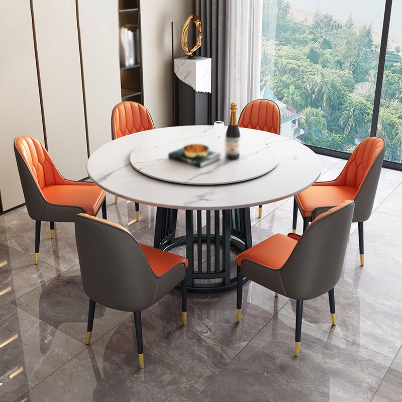 Modern 1/2/7 Pieces Dining Set Round Sintered Stone Dining Table for Dining Room