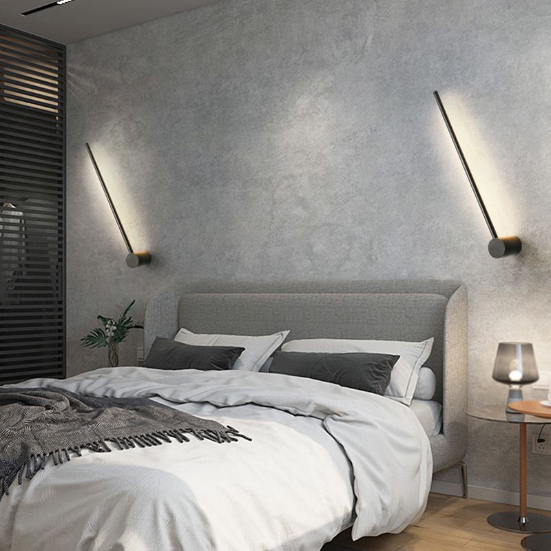 Linear Black 1 - Light Wall Light Iron Contemporary Wall Lighting Fixture