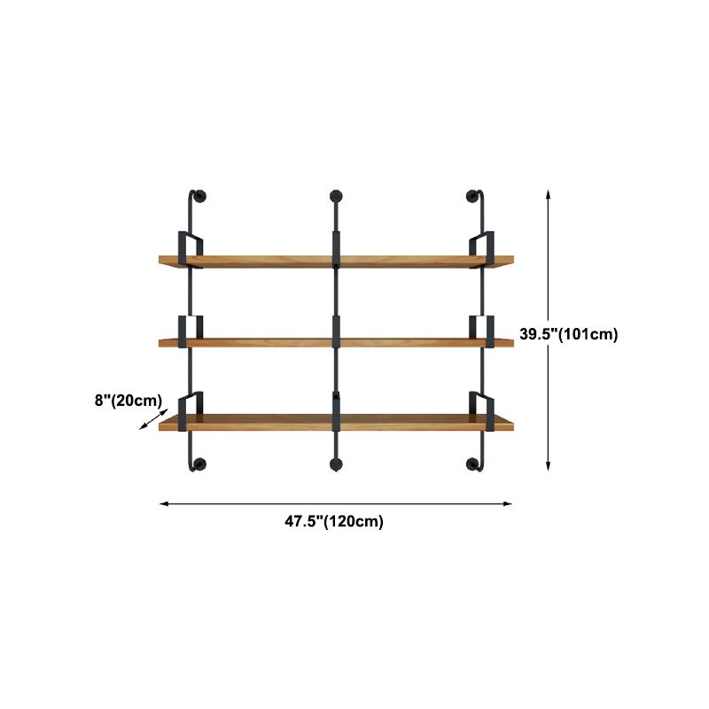 7.87"W Bookshelf Wall Mounted Industrial Style Bookcase for Home Study Room