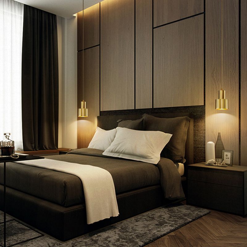 Postmodern Simplicity Brass Lamp Body Pendant Lamp Hanging Light for Bedroom
