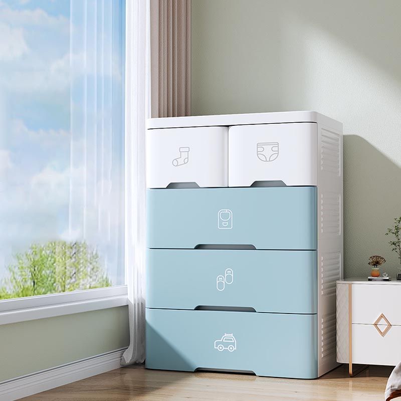 Plastic Storage Cabinet with Drawer Modern Wardrobe Armoire for Bedroom