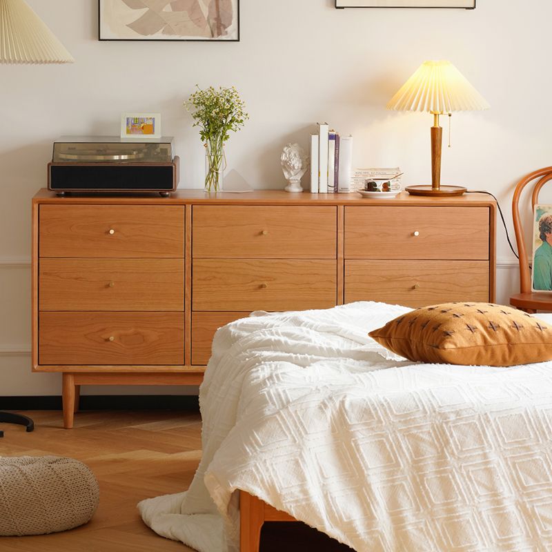 Modern Storage Chest Dresser Solid Wood Dresser with 6/9 Drawers