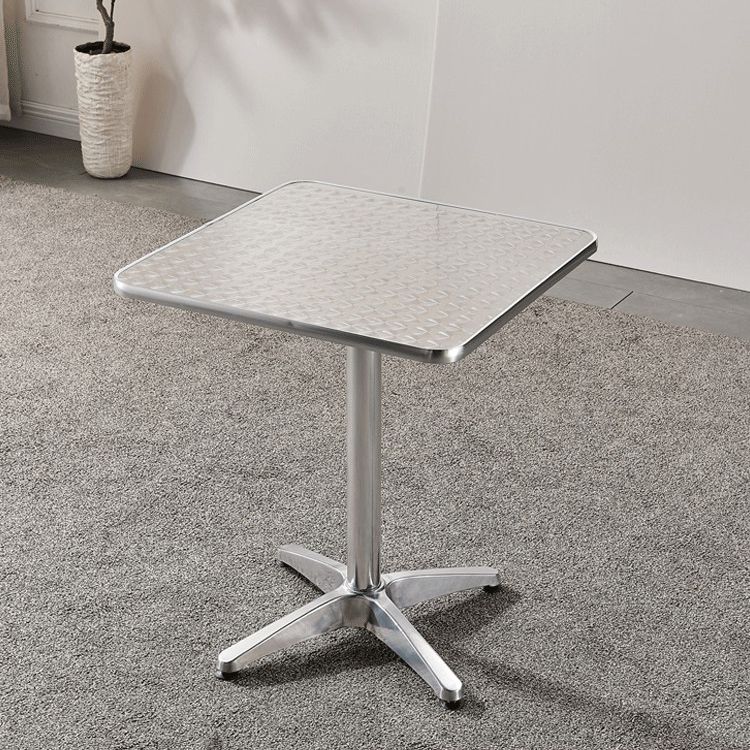 Stainless Steel Dining Table Industrial Pedestal Dining Table in Stainless Steel