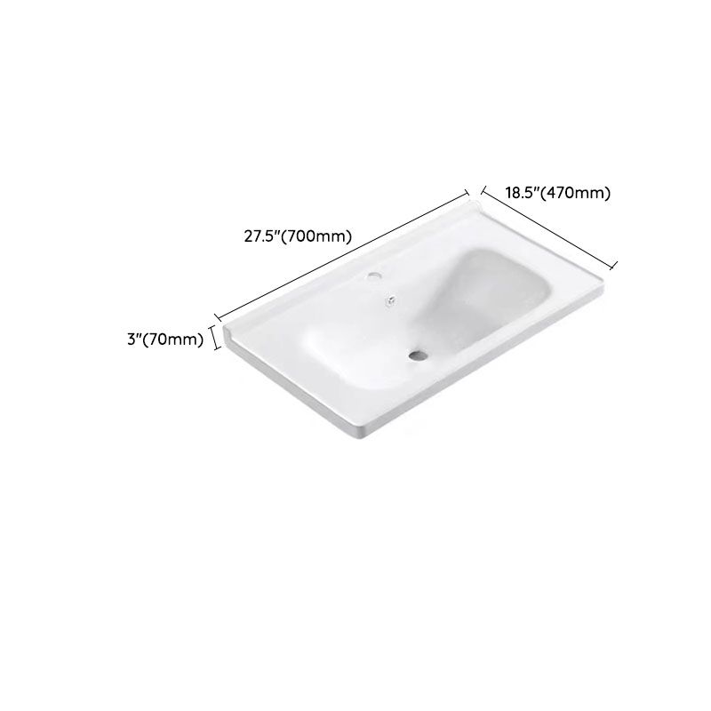 Modern Drop-in Bathroom Sink Porcelain with Overflow Basin Sink(Not Included Faucet)