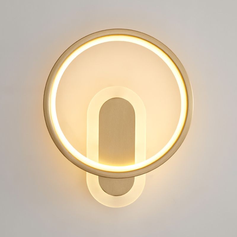 2-Light Round Wall Sconce Light Modern Metal Wall Sconce Lighting