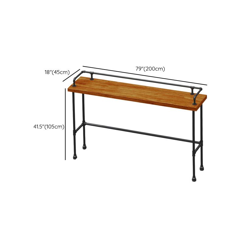 Industrial Style Solid Wood Pub Dining Set 1/2/4 Pcs Rectangular Pub Set for Home