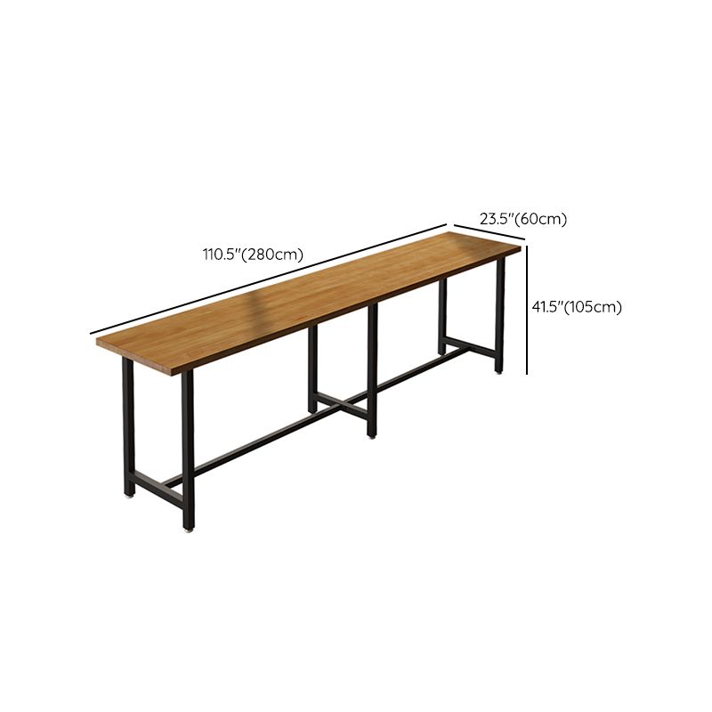 Modern 1/11 Pieces Bar Table Set Rectangle Wood Counter Table with High Stools