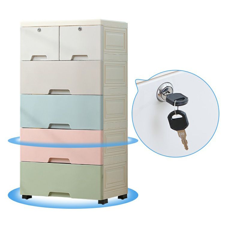 Contemporary Storage Cabinet with Legs Plastic Non-Hanging Armoire