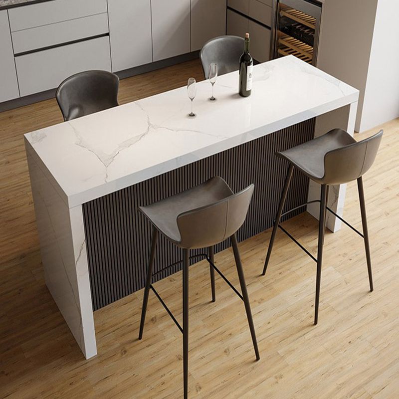 Modern Rectangle Stone Bar Dining Table Table for Living Room