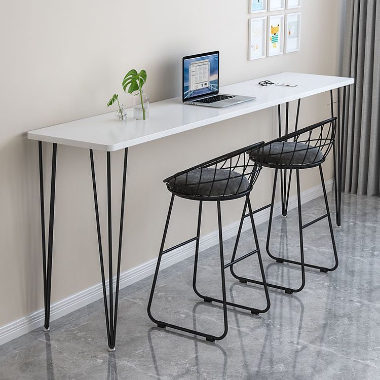 Industrial Style Rectangle Wood Top Counter Table 42-inch Height Bar Table