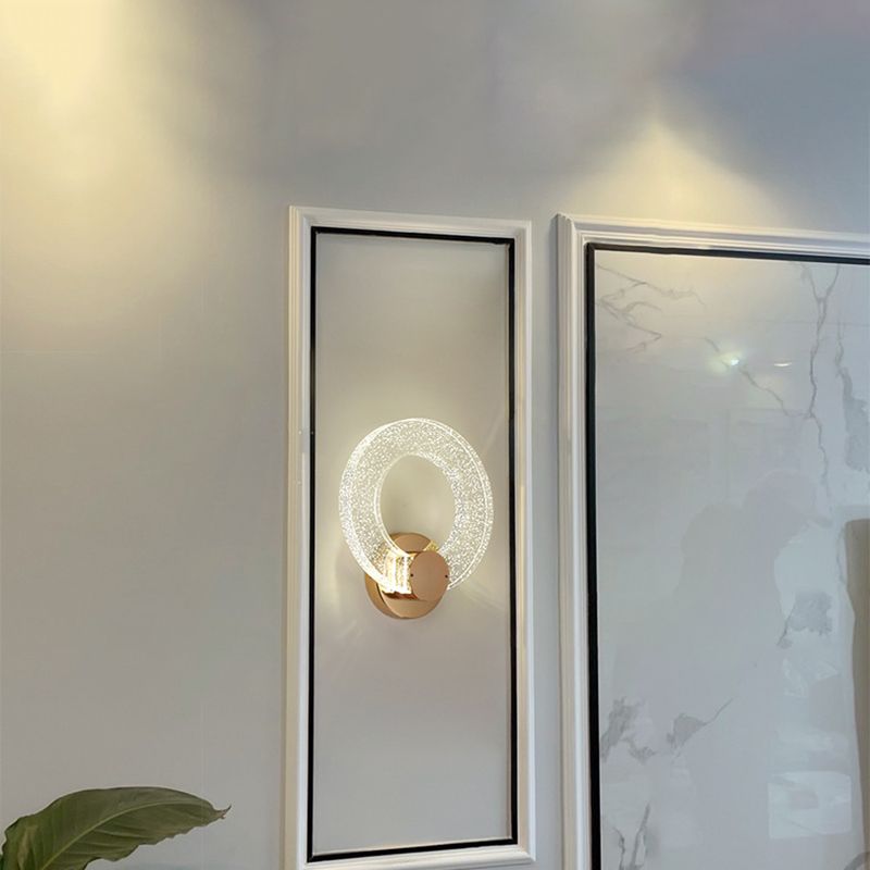 1 Light Circle Wall Lamp Simplicity Metal Wall Mounted Light Fixture