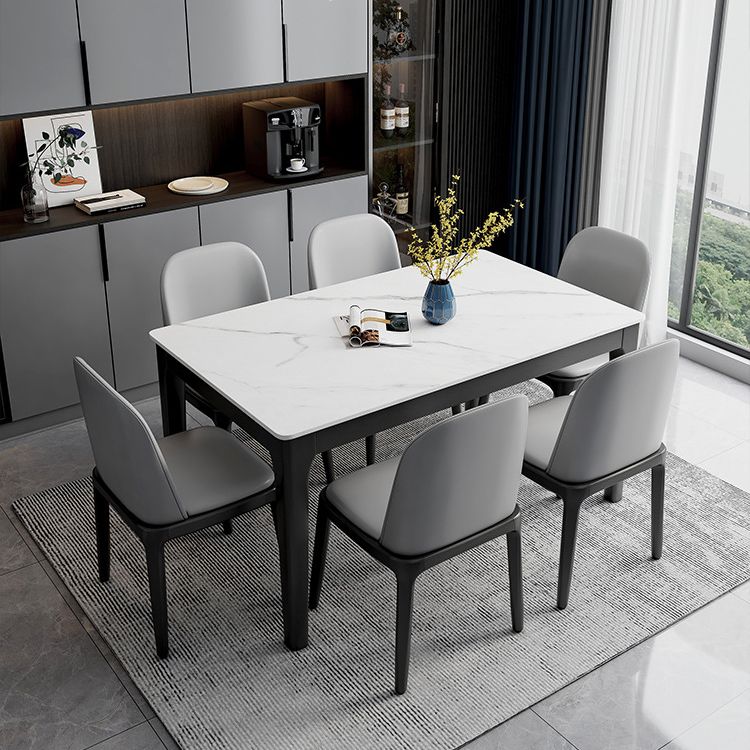 Solid Wood Base Dining Table Rectangle Modern Dining Table for Dinner Room