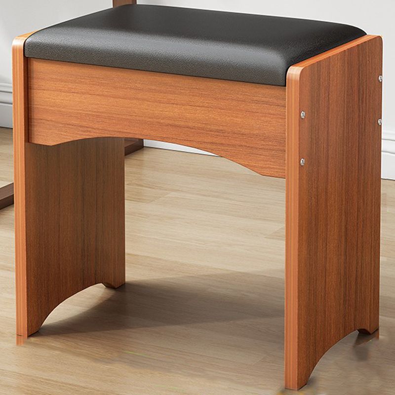 Modern Ottoman Pure Color Rectangle Upholstered Wood Frame Fade Resistant Pouf