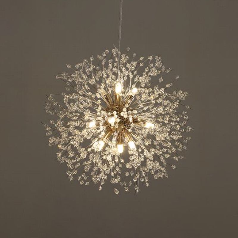 Crystal Orbs Dandelion Affermazione del soffitto Lampada il lampadario moderna per soggiorno