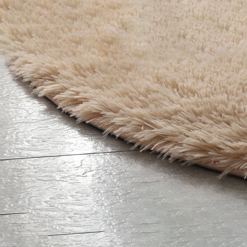 Plush Round Rug Area Rug Polyster Non-Slip Backing Washable Carpet for Bedroom