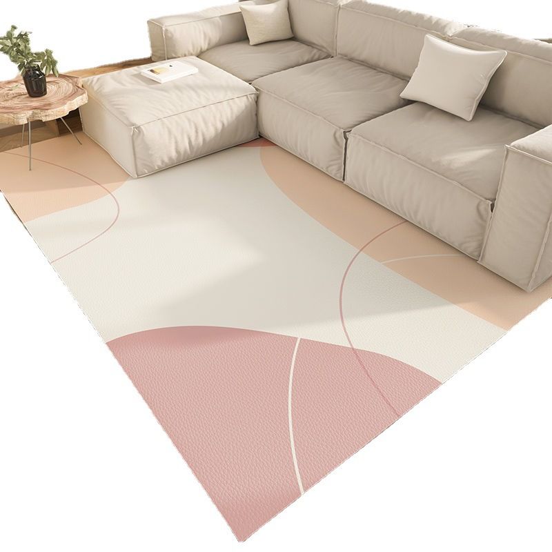 Minimalist Polyester Carpet Color Block Area Rug Non-Slip Backing Carpet for Living Room