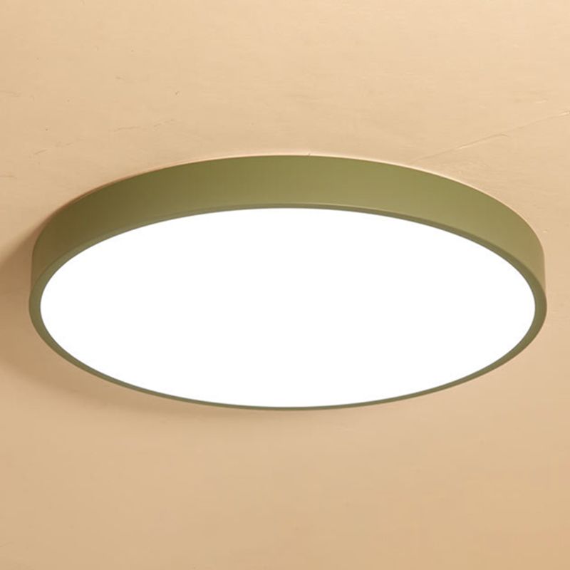Round Led Flush Mount Ceiling Light Modern Minimalist Macaron Style Living Room Bedroom Study Energy-économiser Lighting