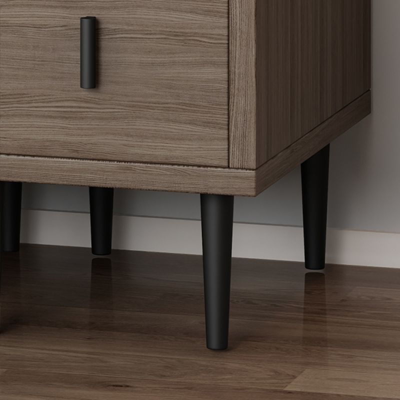 Contemporary Vertical Chest Bedroom Storage Chest in Brown with Drawers