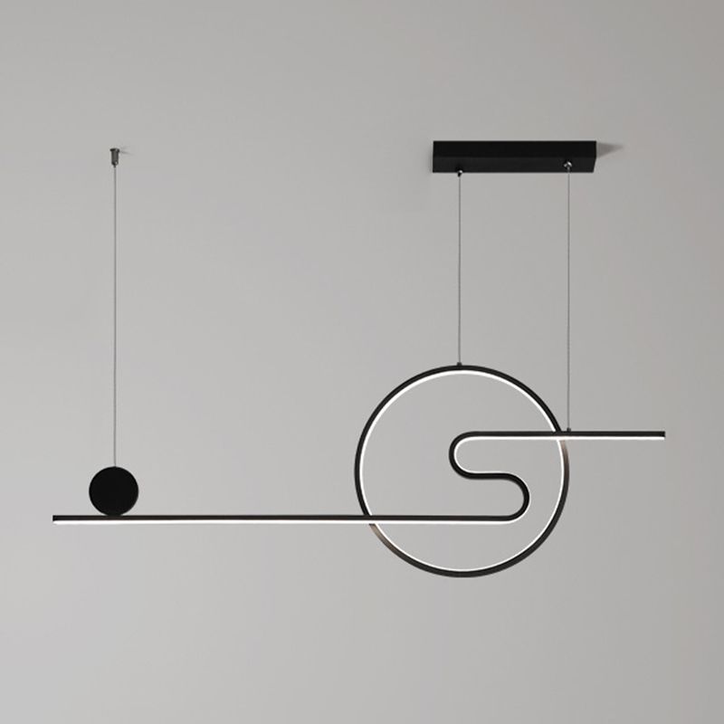 Modern Simplicity LED Linear Pendant Light Aluminium Adjustable Hanging Lamp for Dining Room